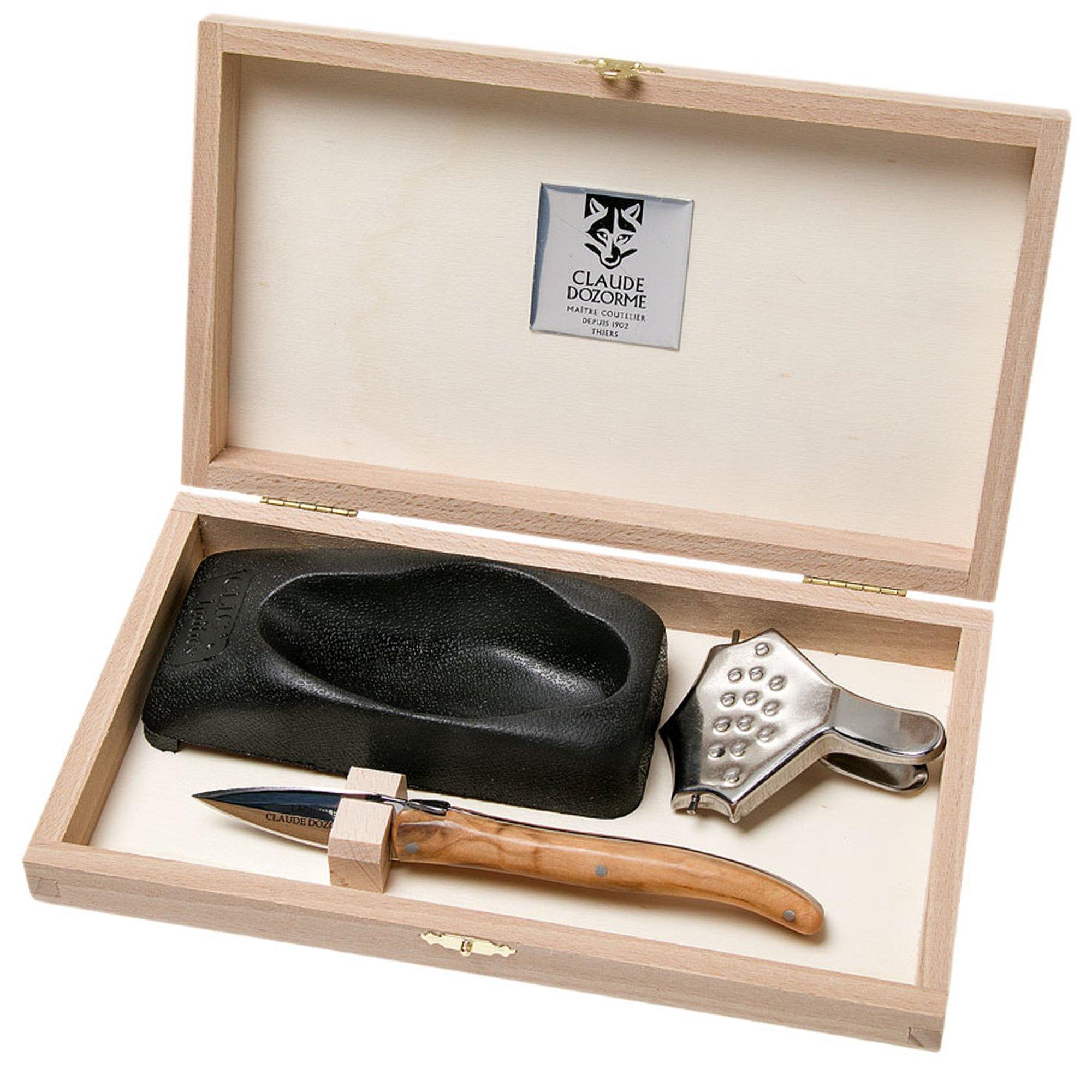 Claude Dozorme Laguiole oyster set olive | Advantageously