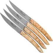 Claude Dozorme Le Thiers set di coltelli da bistecca 4-pz, legno di betulla nero