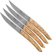 Claude Dozorme Le Thiers set di coltelli da bistecca 4-pz, legno di betulla rosso