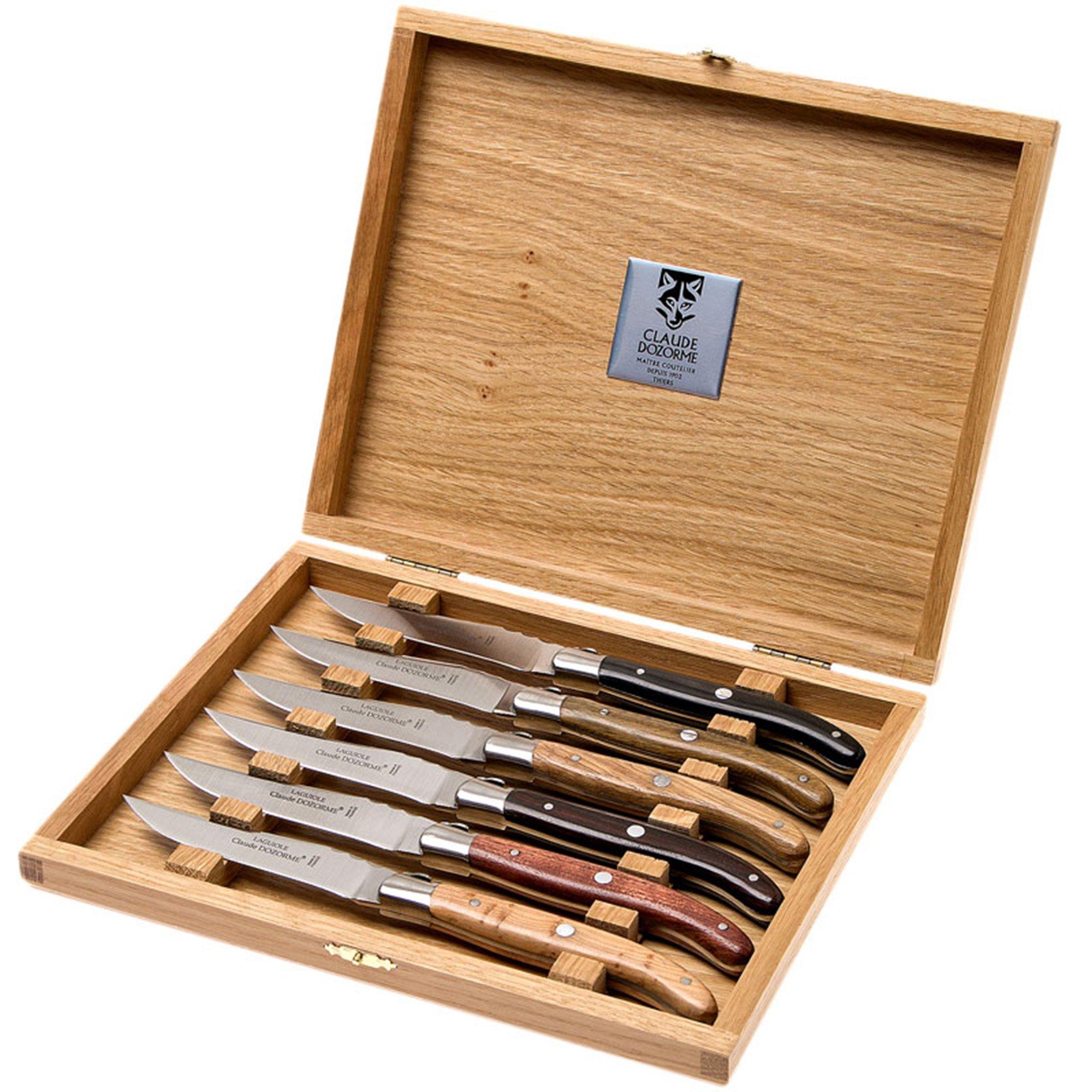 Claude Dozorme Laguiole 6-piece Steak knife set, different