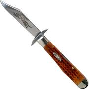 Case Knives Cheetah Pocket Worn Harvest Orange Bone Corn Cob Jig 07399, 6111 1/2L SS pocket knife