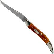 Case Knives Small Texas Toothpick Pocket Worn Harvest Orange Bone Corn Cob Jig 07400, 610096 SS pocket knife