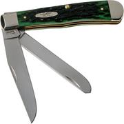 Case Trapper Pocket Worn Bermuda Green Bone, Peach Seed Jig, 09720, 6254 SS pocket knife