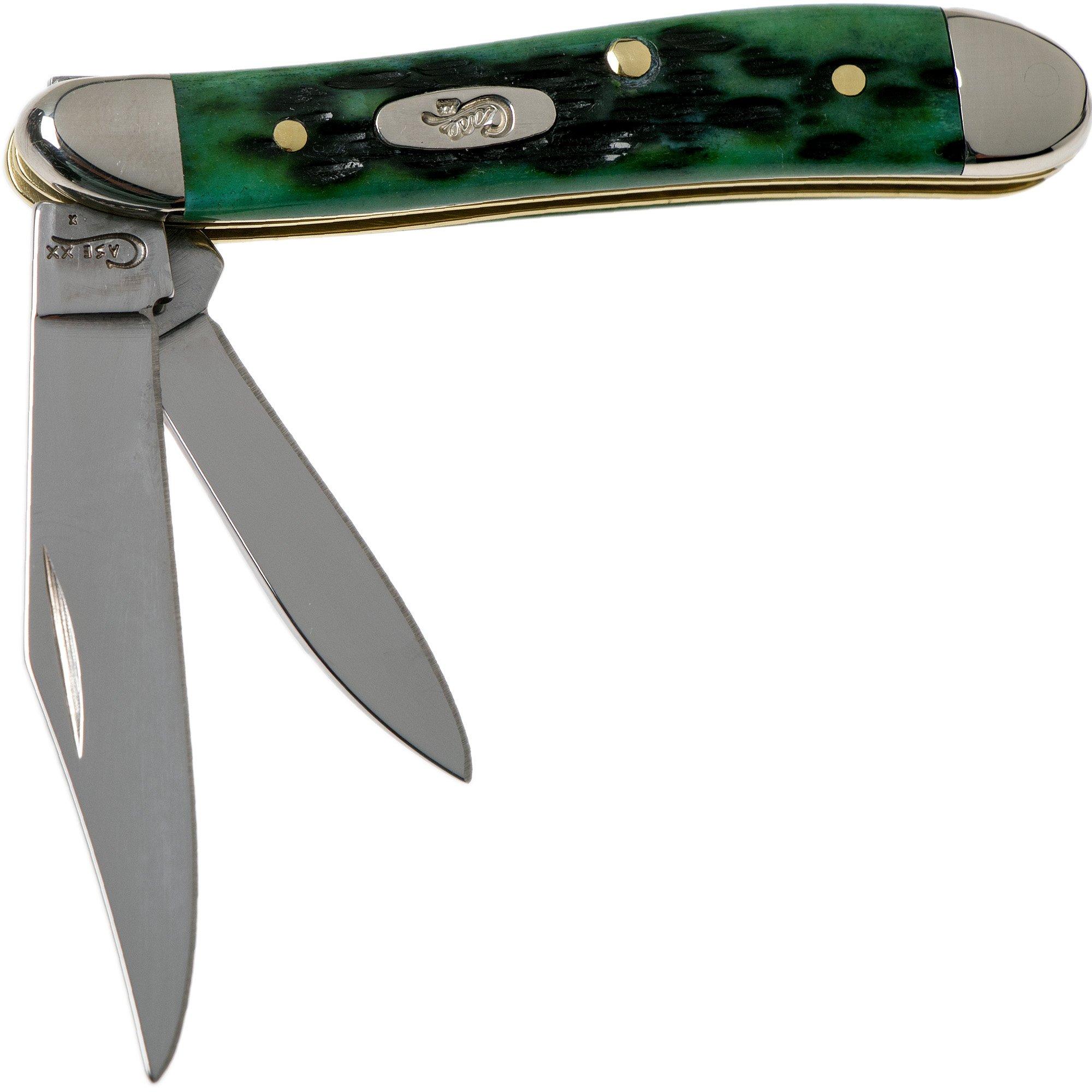 Case Peanut Pocket Worn Bermuda Green Bone, Peach Seed Jig, 09726, 6220 rostfrei, Taschenmesser