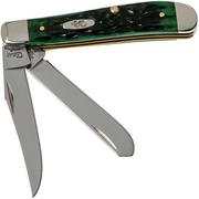 Case Mini Trapper Pocket Worn Bermuda Green Bone, Peach Seed Jig, 09772, 6207 SS pocket knife