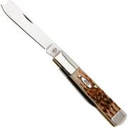 Image for Case Razor Amber Bone, Peach Seed Jig, 10722, 62005RAZ SS pocket knife