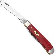 Case Mini Trapper 10761 Smooth Dark Red Bone, Pinched Bolsters 6207 SS pocket knife
