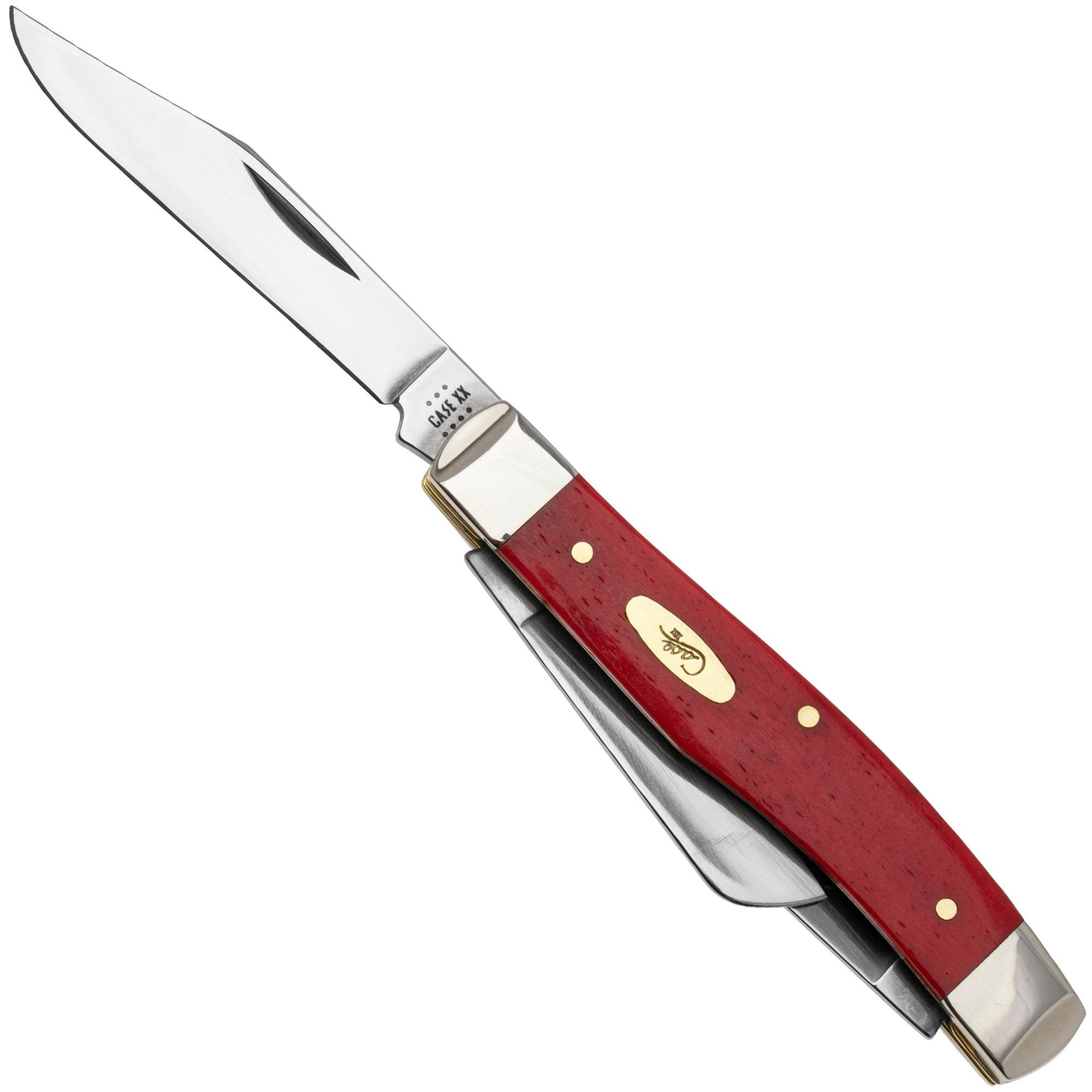 Nóż składany Case Medium Stockman 10762 Smooth Dark Red Bone, Pinched Bolsters 63032 SS