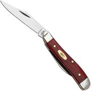 Case Peanut 10763 Smooth Dark Red Bone, Pinched Bolsters 6220 SS coltello da tasca