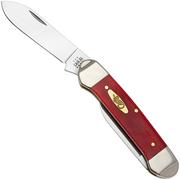 Case Canoe 10765 Smooth Dark Red Bone, Pinched Bolsters 62131 SS couteau de poche