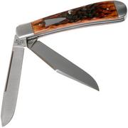 Case HT Trapper, Chestnut Bone, 154CM, Peach Seed Jig, 10770, TB622021 pocket knife, Tony Bose design