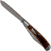 Case HT Trapper, Brown Bone, 154CM, Peach Seed Jig, 10774, TB622021 pocket knife, Tony Bose design