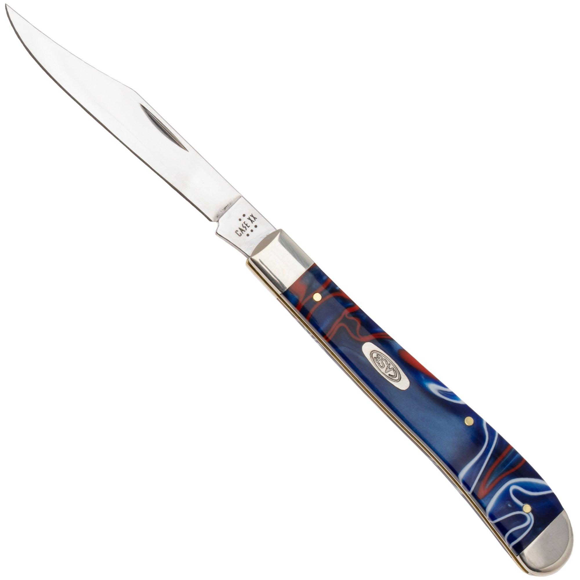Case Slimline Trapper Smooth Patriotic Kirinite, 11229, 101048 SS pocket knife