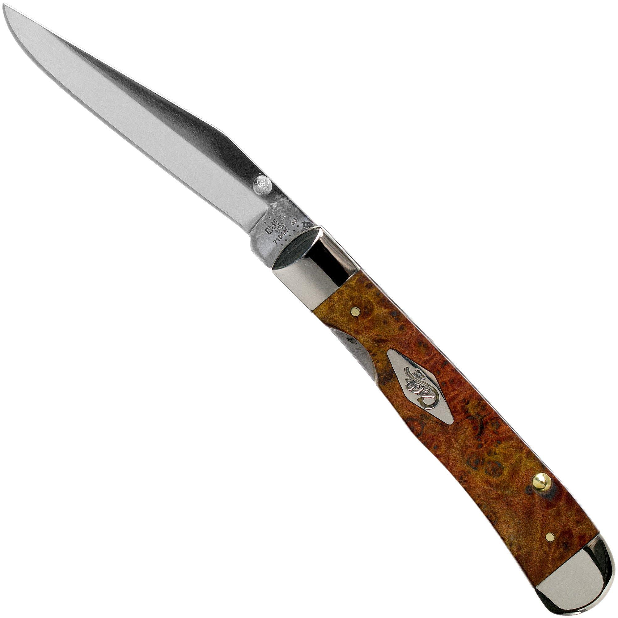 Case Kickstart Trapperlock, Autumn Maple Burl Wood, 11544, 7154AC