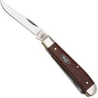 Bild für Case Mini Trapper Smooth Dark Red Burlap Micarta, 12271, 10207 Carbon Steel Taschenmesser