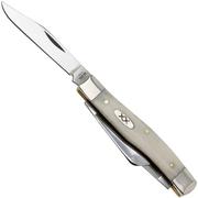 Case Medium Stockman 13311 Smooth Natural Bone 63032 SS, coltello da tasca