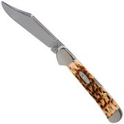 Case Mini Copperlock Amber Jigged Bone, 00133, 61749L SS pocket knife