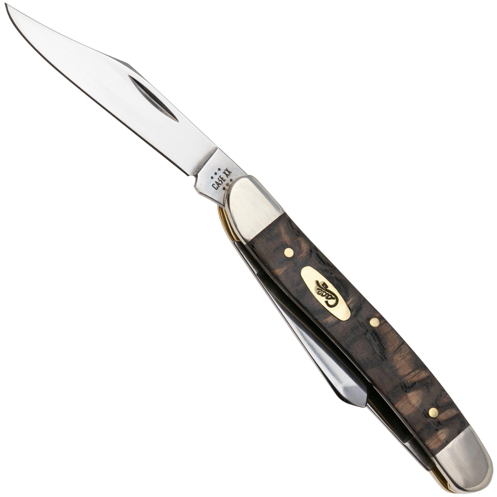 Case Medium Stockman 14001 Smooth Black Curly Oak Wood 73087 Stainless Steel,, Taschenmesser