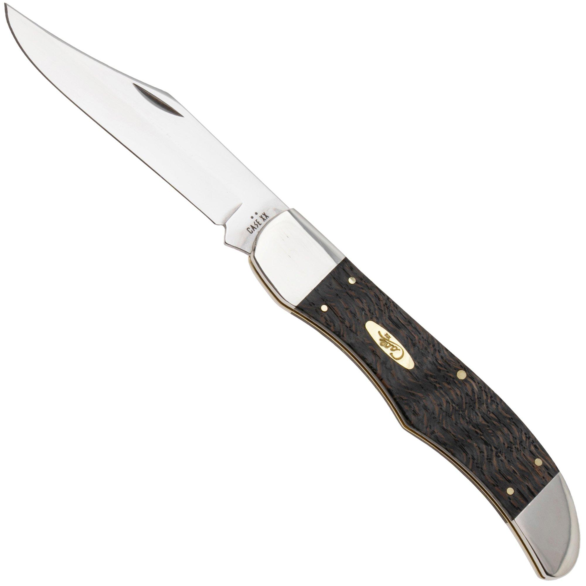 Case Folding Hunter, Smooth Black Curly Oak Wood 14008, 7165 SS pocket knife