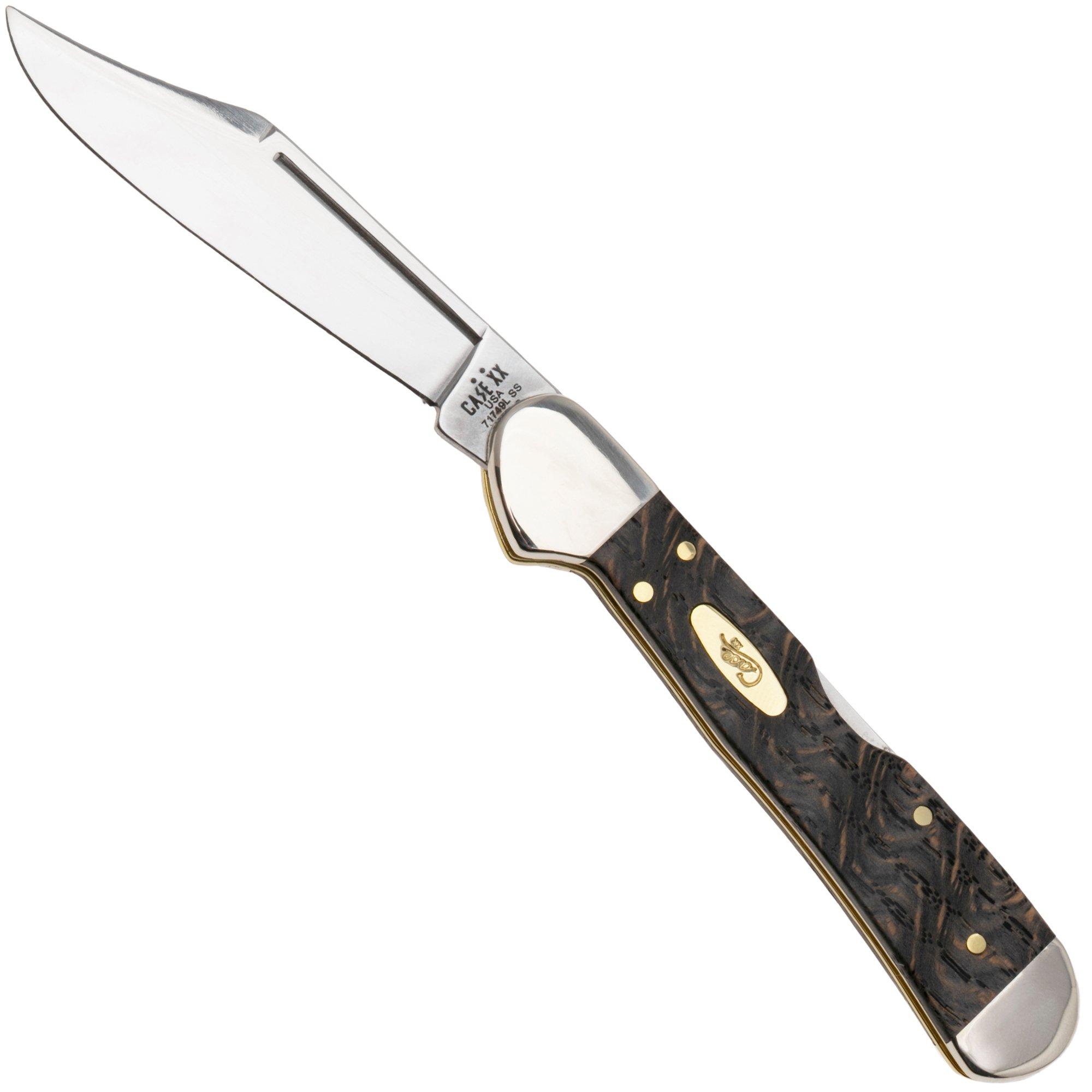 Case Mini CopperLock Black Curly Oak Wood, 14010, 71749L SS pocket knife