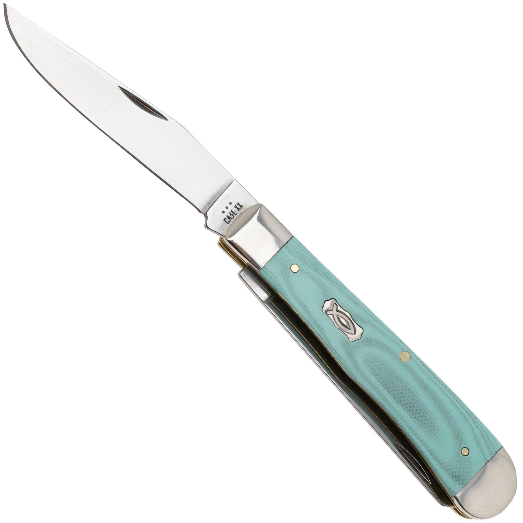 Nóż składany Case Trapper 18100 Smooth Seafoam Green G10 10254 SS