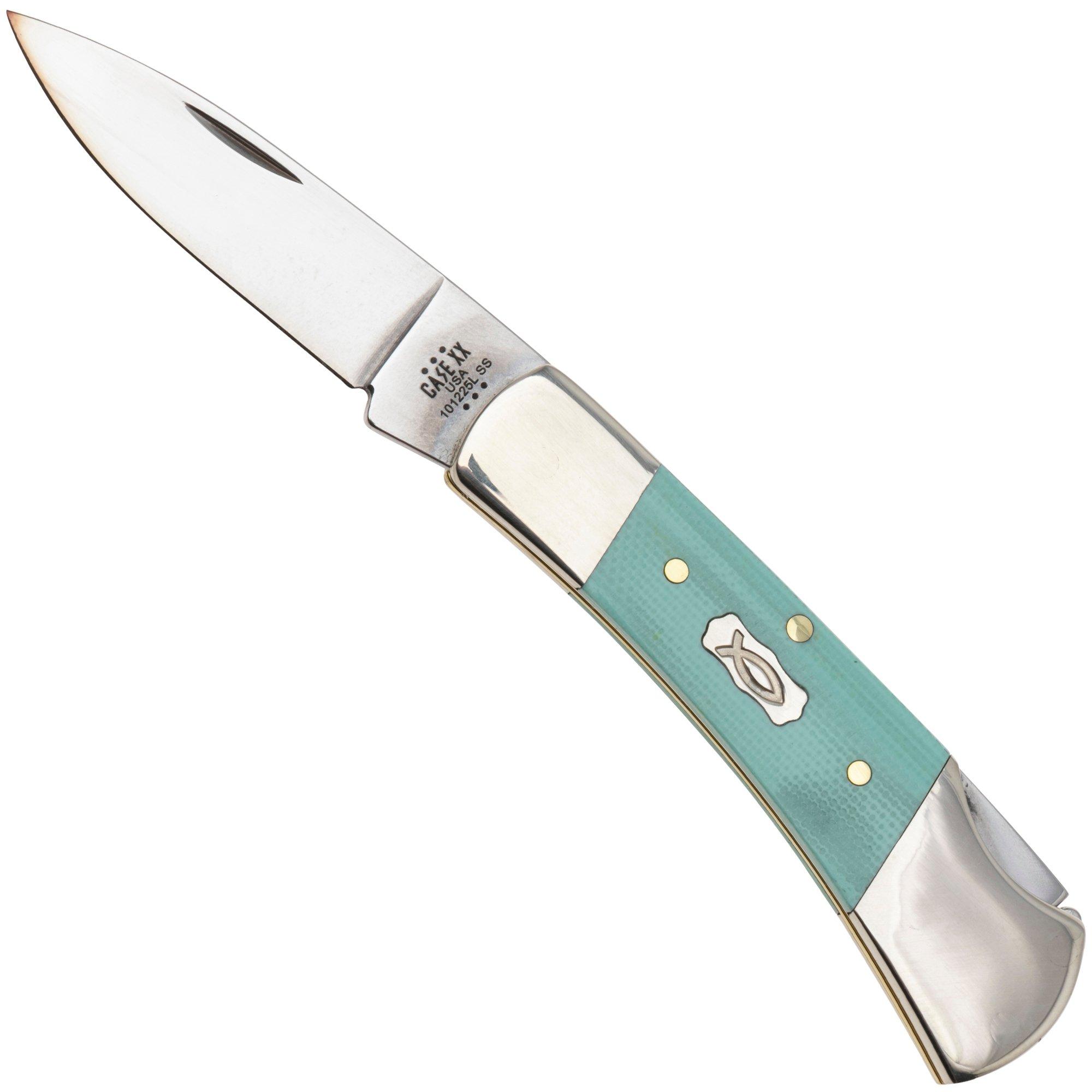 Case Lockback 18106 Smooth Seafoam Green G10 101225L SS, pocket knife