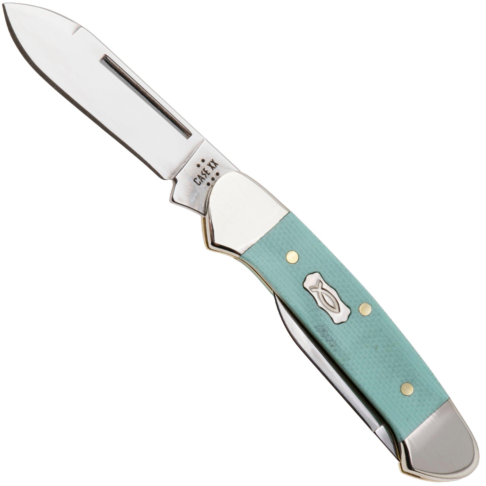 Case Baby Butterbean, Smooth Seafoam Green G-10 18107, 102132 SS pocket knife