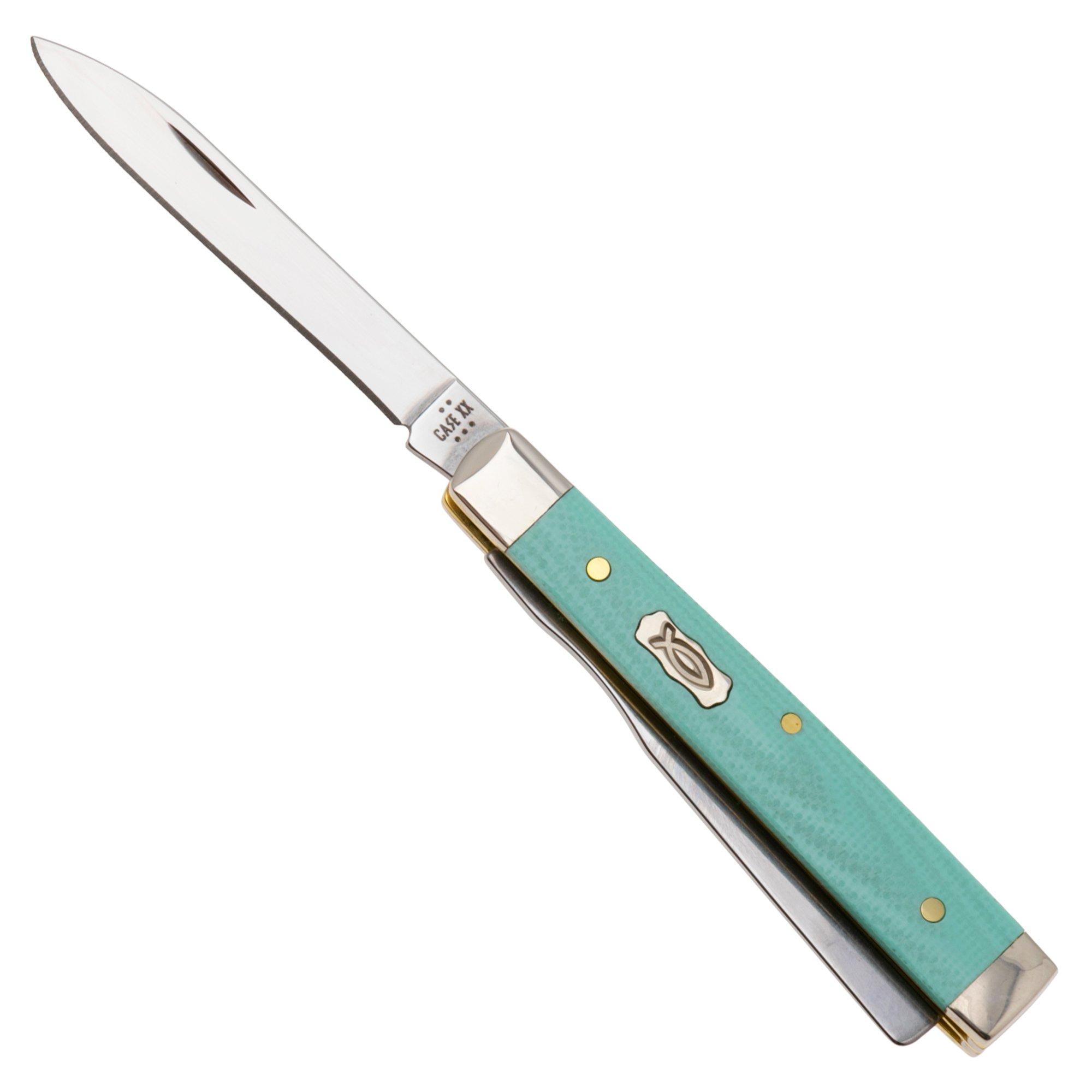 Case Baby Doc Seafoam Green G-10, 18108, 10282SP SS pocket knife