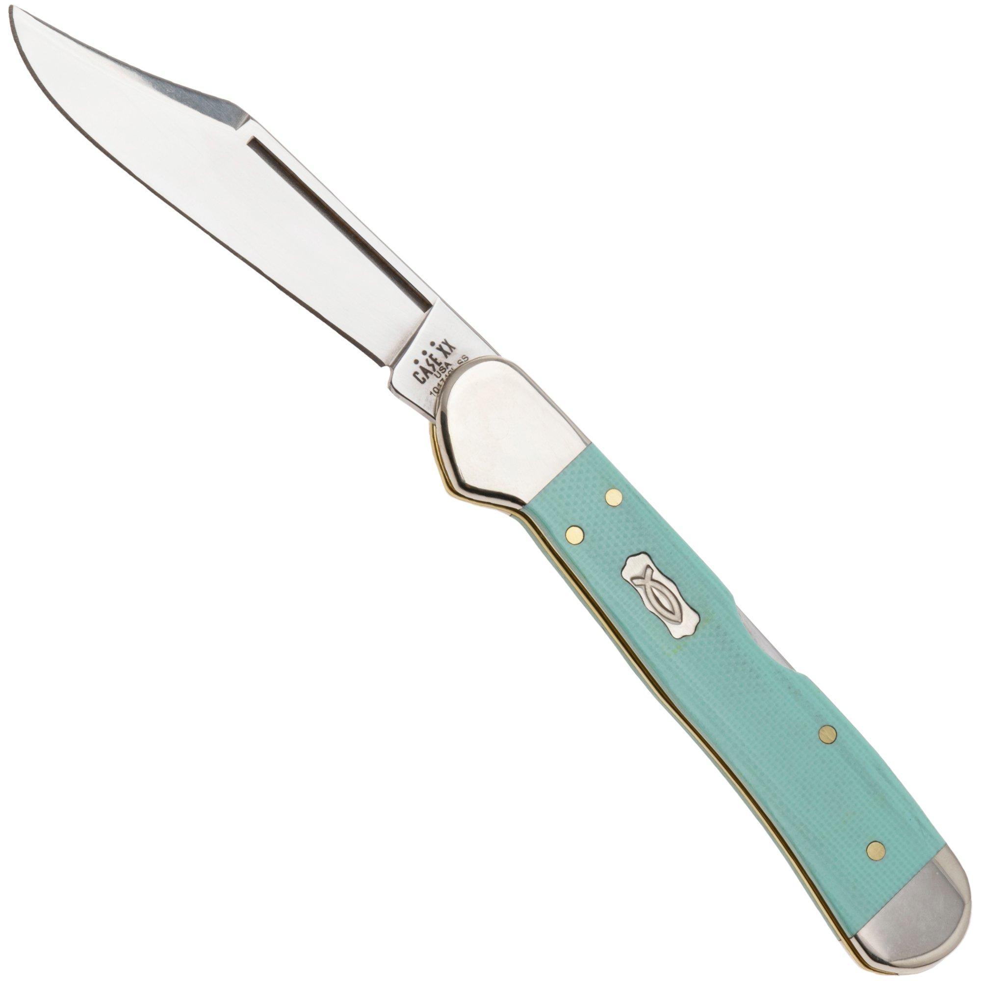 Case Mini CopperLock Smooth Seafoam Green G-10, 18109, 101749L SS pocket knife