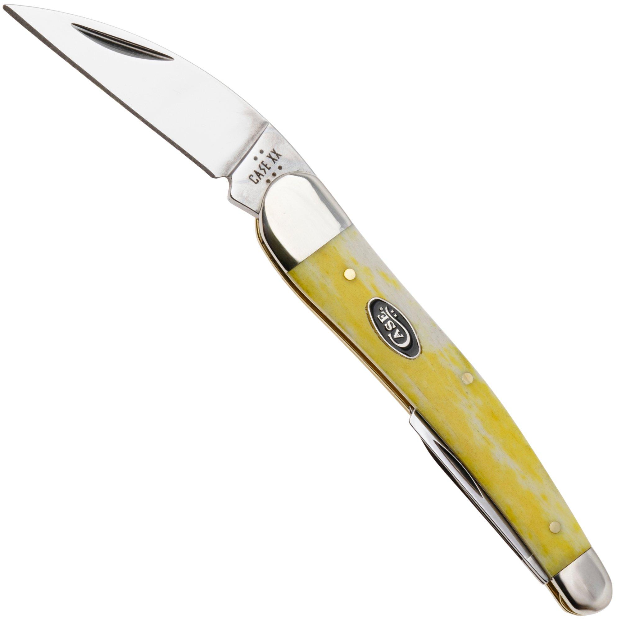 Case Seahorse Whittler, Smooth Yellow Bone 20028, 6355WH SS pocket knife