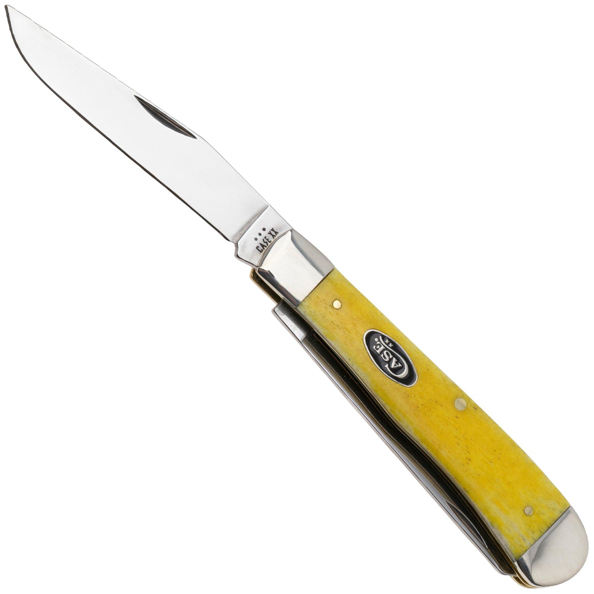 Case Trapper 20030 Smooth Yellow Bone 6254 Stainless Steel, Taschenmesser