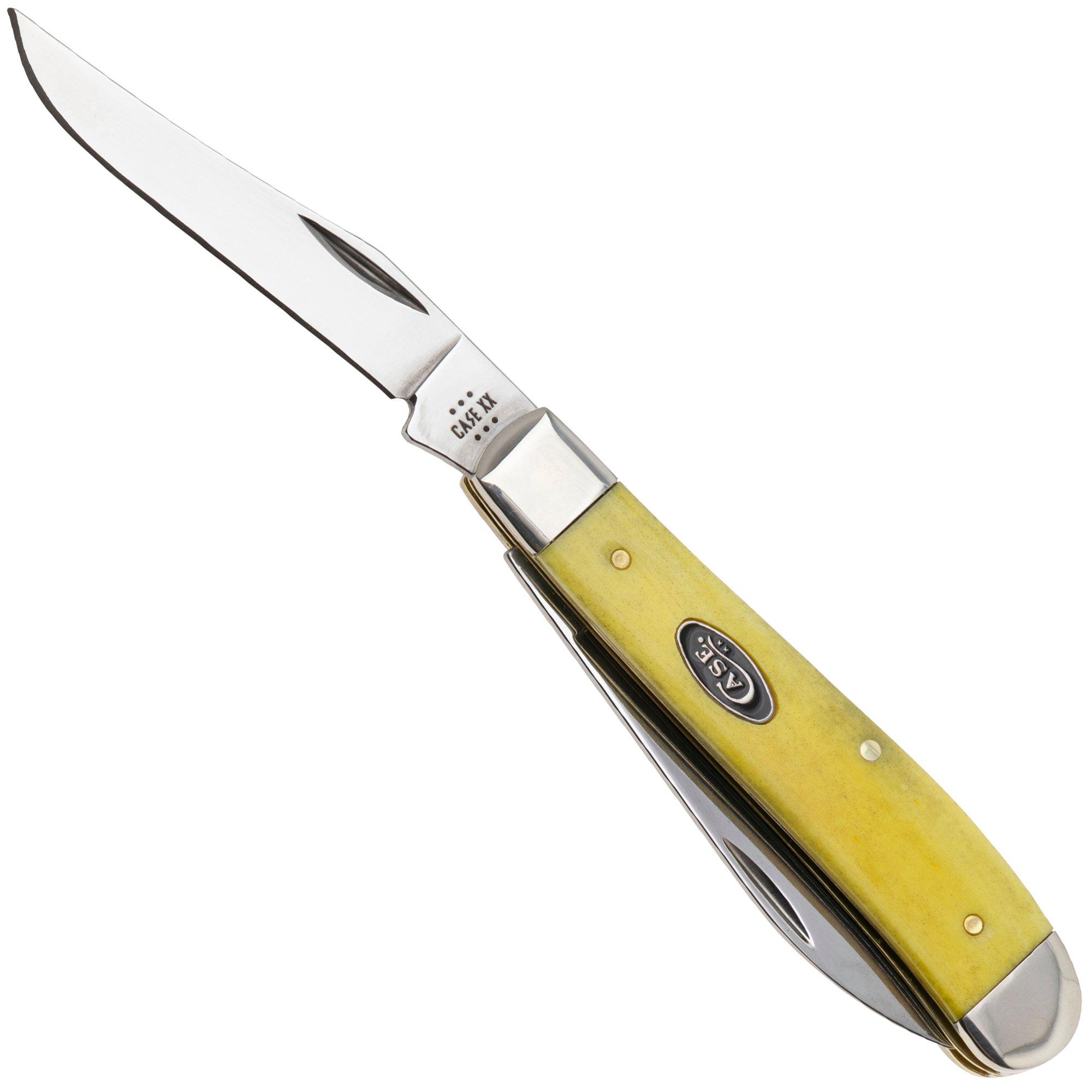 Case Mini Trapper 20031 Smooth Yellow Bone 6207W Stainless Steel, Taschenmesser