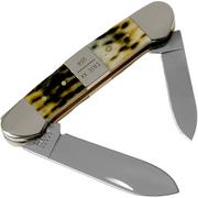 Case Canoe, Tang Stamp Series, Peach Seed Jig, Olive Green Bone 21514, 62131 SS pocket knife