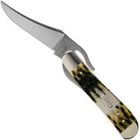 Image pour Case Russlock, Tang Stamp Series, Peach Seed Jig, Olive Green Bone 21517, 61953L SS couteau de poche