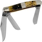 Case Stockman, Tang Stamp Series, Peach Seed Jig, Olive Green Bone 21518, 6347 SS pocket knife