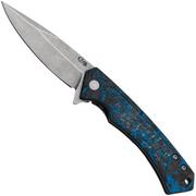 Case The Marilla, Blue & White & Black Marbled Carbon Fiber, S35VN, 25895 couteau de poche