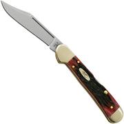 Case Mini Copperlock Crimson Red Peach Seed Jigged Bone, 27385, 61749L SS pocket knife