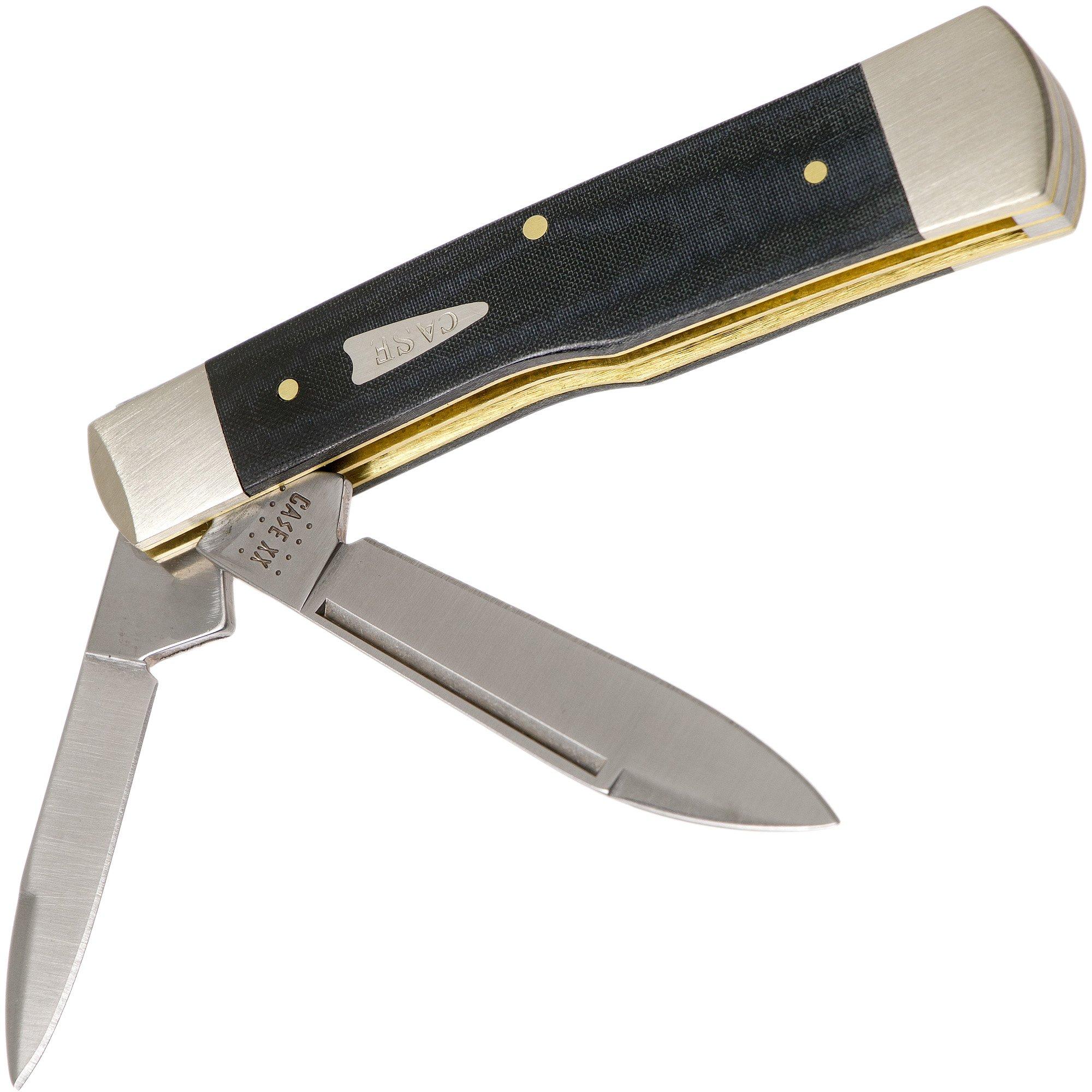 Case Gunstock Smooth, Schwarzes Micarta, 27735, 102130, rostfrei, Taschenmesser