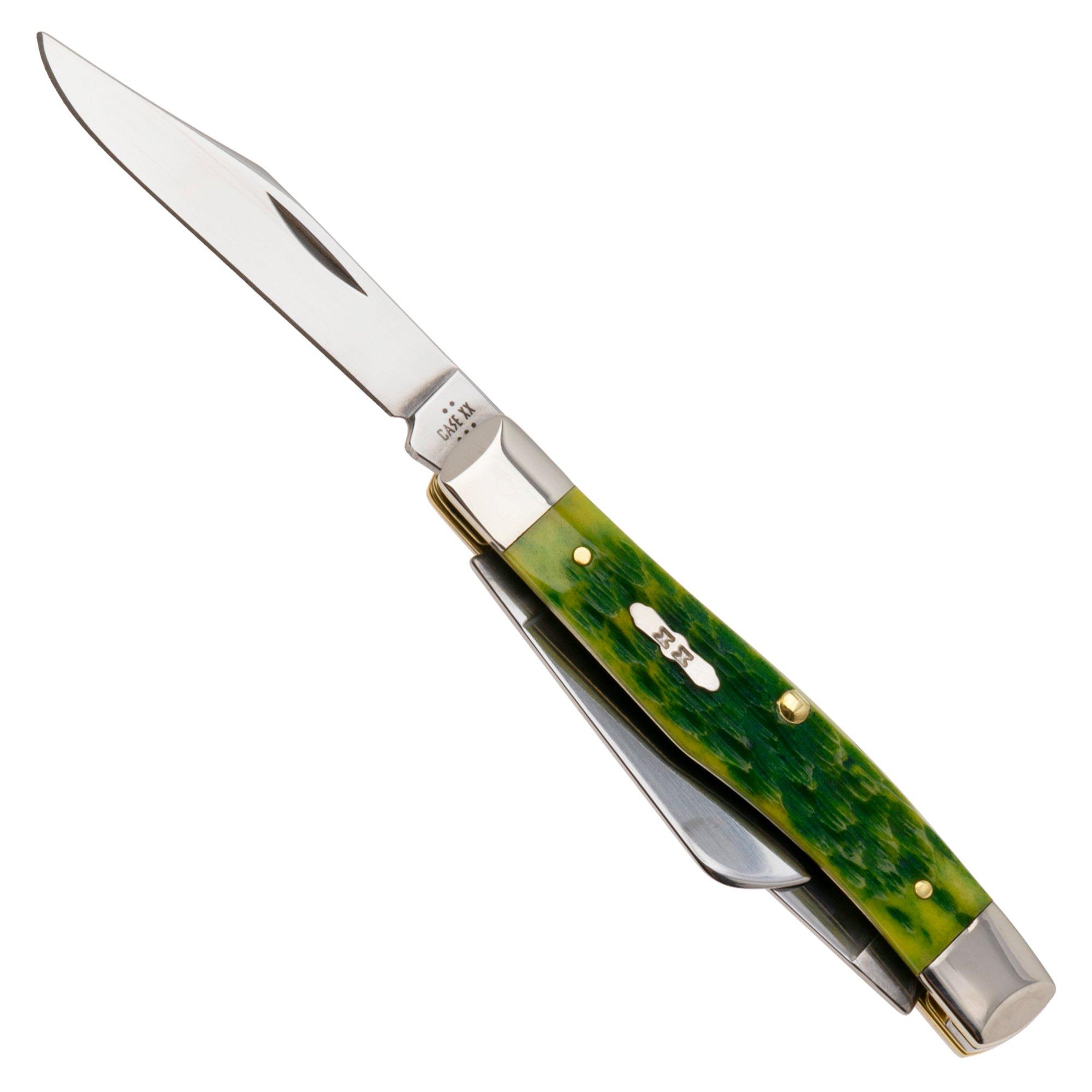 Case Medium Stockman Green Apple Bone, Peach Seed Jig, 27862, 63032 SS pocket knife