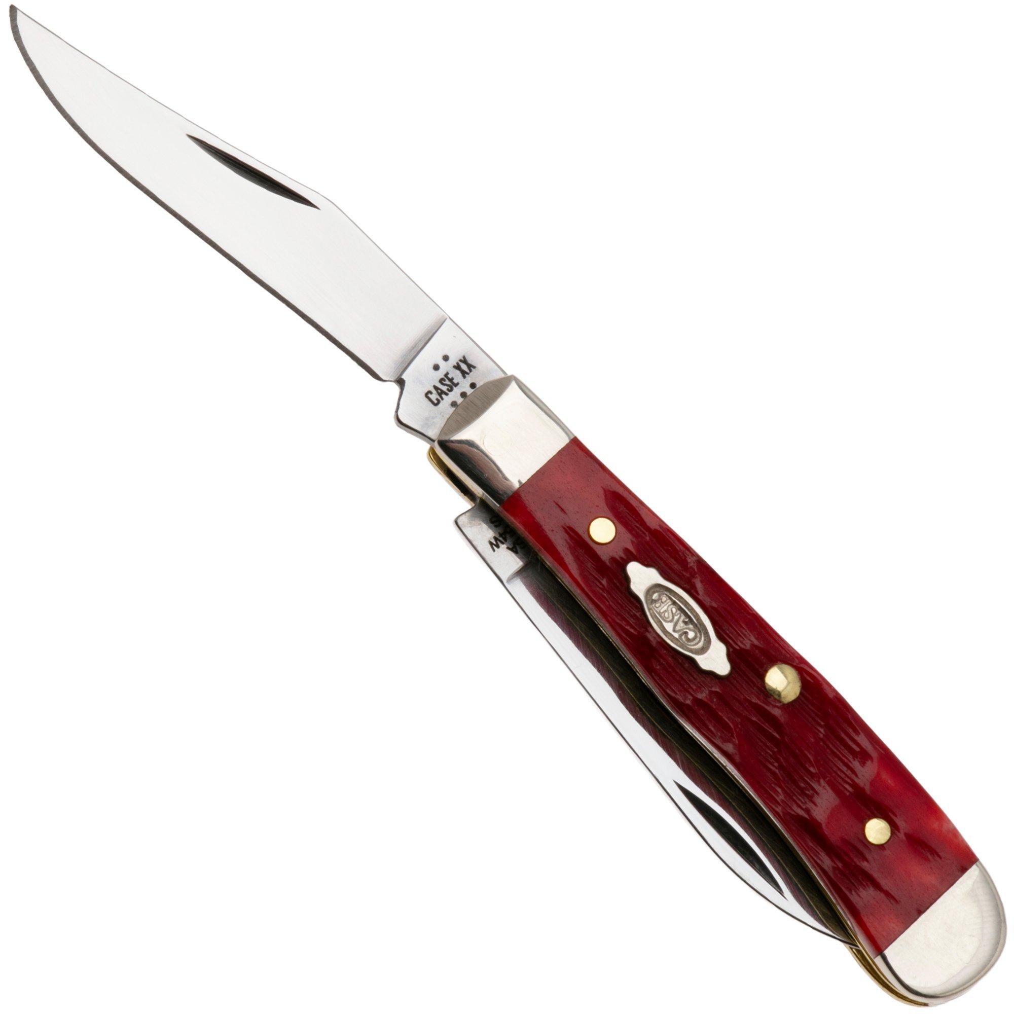 Case Tiny Trapper Dark Red Bone, Peach Seed Jig, 31944, 62154W CS coltello da tasca