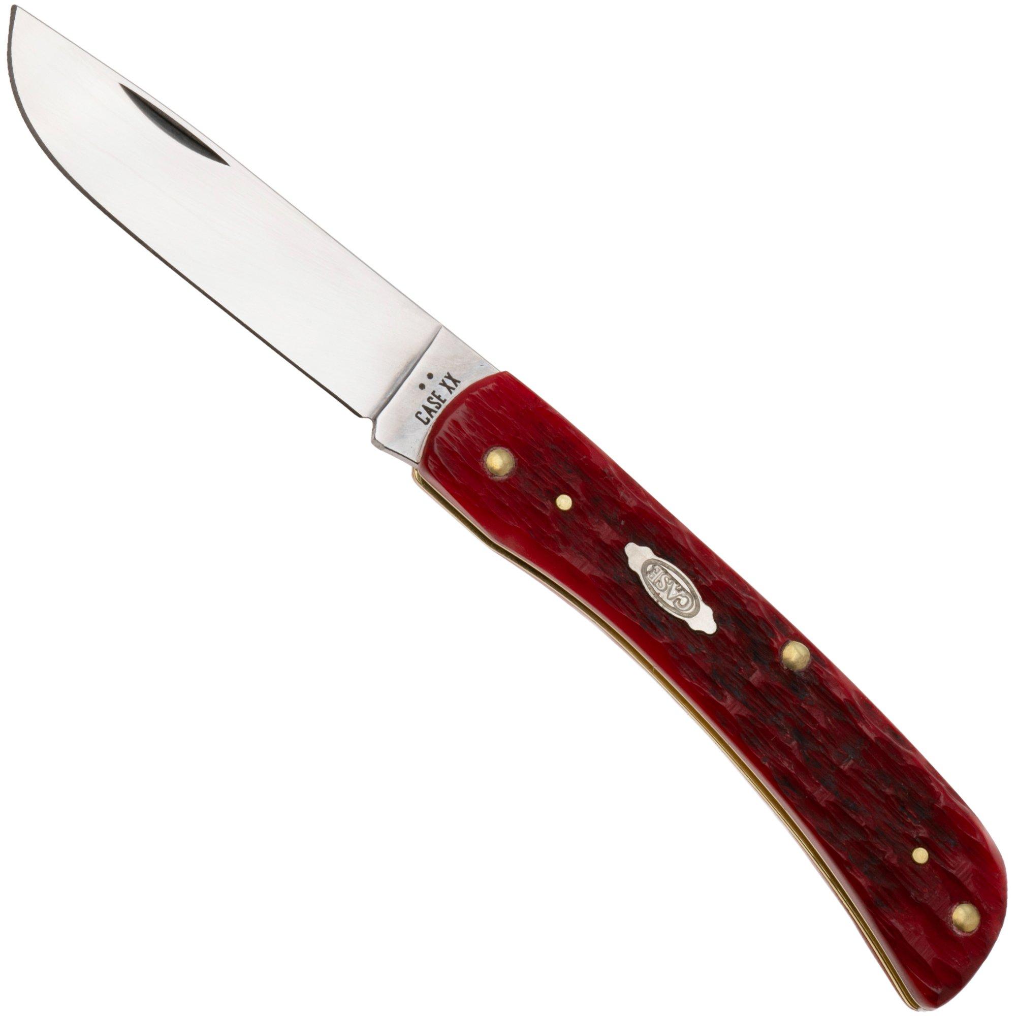 Case Sod Buster Jr Dark Red Bone, Peach Seed Jig, 31945, 6137 CS pocket knife