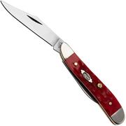 Case Peanut 31948 Dark Red Bone, Peach Seed Jig 6220 Carbon Steel Taschenmesser