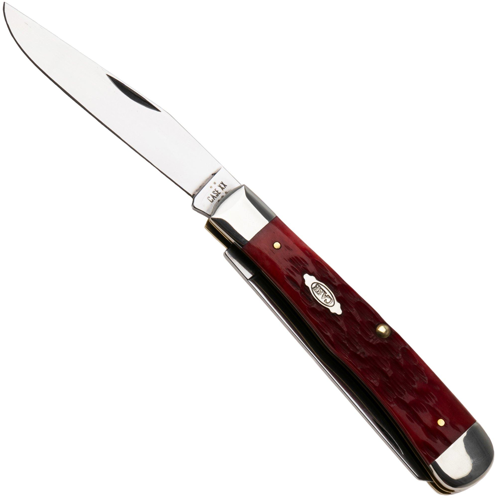 Case Trapper Dark Red Bone, Peach Seed Jig, 31957, 6254 CV pocket