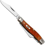 Case Medium Stockman 35819 Cayenne Bone, Crandall Jig, Embellished Bolsters 63032 SS pocket knife