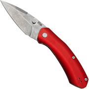 Case Westline 36551 Red Anodized Aluminum, Drop Point Blade S35VN, coltello da tasca