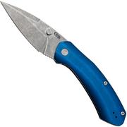 Case Westline 36552 Blue Anodized Aluminum, Drop Point Blade S35VN, coltello da tasca