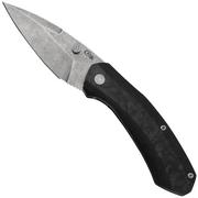 Case Westline 36554 Black Marbled Carbon Fiber, Drop Point Blade S35VN Taschenmesser