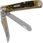 Case Mini Trapper Pocket Worn Olive Green Bone, Peach Seed, 38194, 6207 SS pocket knife