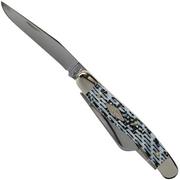 Case Medium Stockman White & Black Carbon Fibre-G10 Weave Smooth, 38923, 10318 SS coltello da tasca