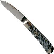 Case Bose Tribal Lock White & Black Carbon Fibre-G10 Weave Smooth, 38923, TB1012010L SS coltello da tasca